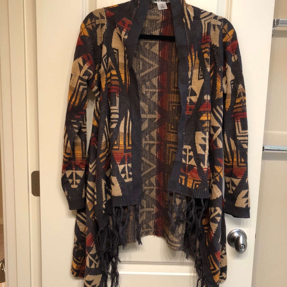 Aztec pattern bohemian style cardigan